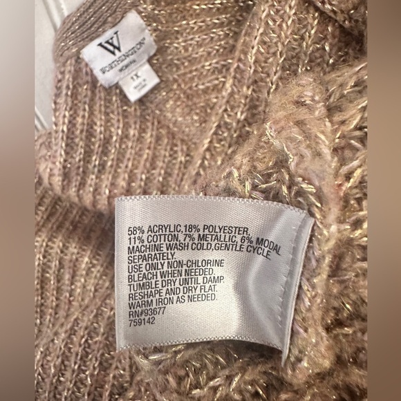 Worthington Woman 1X Women’s Metallic Knit Cocoon Cardigan Sweater - Size 1X - Picture 9 of 9